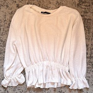 White Peplum Sweater
